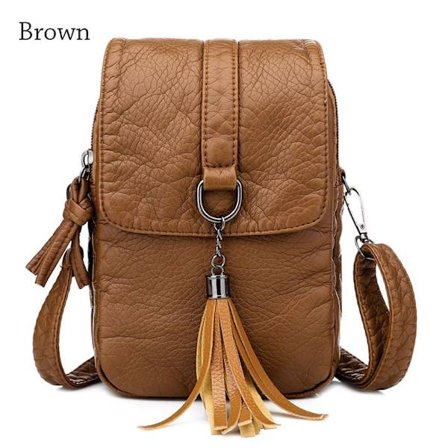 Liten Axelväska Messenger Bag BRUN - spot försäljning