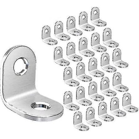 50 stk. Festebraketter, Rustfritt Stål Vinkel Firkant 90 Grader i Rette Vinkler - Tremøbler Stol