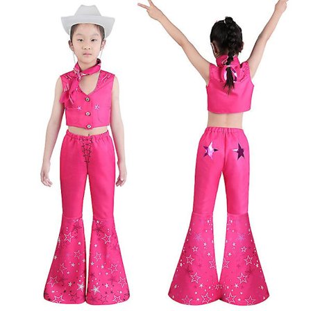 Movie Barbie Costume Margot Elise Robbie Top Trouser Set Halloween Fancy Dress Carnival Costume For Kids Adults -a