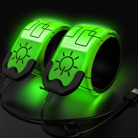 2-pack LED-armband - Uppladdningsbara löparlampor med reflexer, LED-armband med hög synlighet