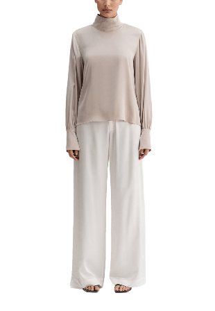 Ahlvar Gallery Luna silk blouse Blusar Dam Beige M