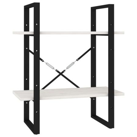 Vidaxl Bokhylla 2 Hyllplan Vit 60x30x70 Cm Massiv Furu Vit