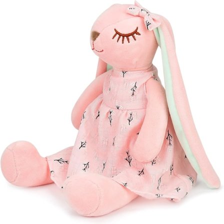 Søt kanin plysjleketøy (rosa, 35 cm), juleplysjleketøy for barn