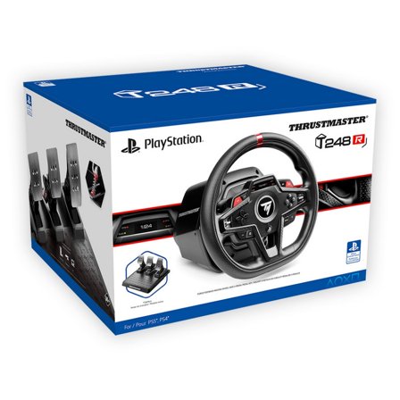 Thrustmaster-T248R Racing Wheel-T248R racerratt med Force Feedback, 3 pedaler PS5/PS4/PC-Gaming-Ratt
