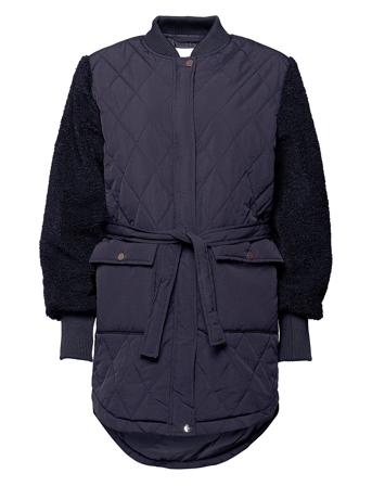 Esme Pile Jacket Solid Blue Noella