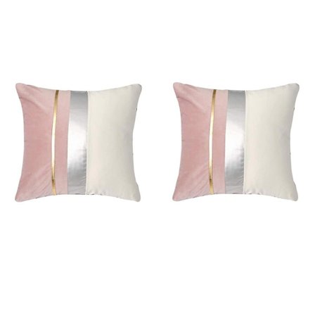 Syet Fløjlspudebetræk Gyldent Stribet Læder Pudebetræk