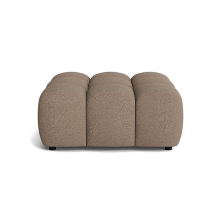 Puffy Pouf, 95x95cm Hocker in Loop Dunkelbeige, moderner quadratischer Sitzhocker mit weicher Polsterung und elegantem Design für Wohnräume.