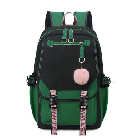 Ryggsekkveske for 14-16 åringer Fit 15,6-tommers bærbar PC Uformell ryggsekk Slitesterk reisedagsekk - Perfet black green