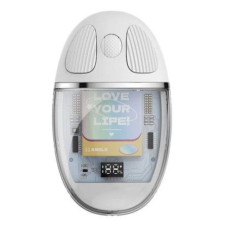 Bluetooth-mus, transparent tyst mus med USB-mottagare, uppladdningsbar bärbar mus för bärbar dator, PC, surfplatta, 32,8ft överföringsområde