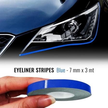Stripes Eyeliner självhäftande remsor för bilstrålkastare, blå, 7 mm x 3 mt