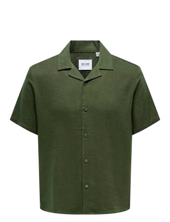 Onskari Resort Ss Shirt Visc Lin 0075 Cs Green ONLY & SONS