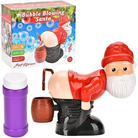 Julemands Boble Røv Blæser, Sjov Julemand Boblemodellering af Prut Prut, Juleboblemaskine Musik Automatisk med Blinkende Lys til Glædelig Jul