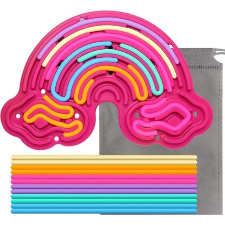Sensorisk aktivitetstavla Rainbow Silikon Fidget Leksaker för att lugna stressångest ADHD Autism för Inspire Kids 3+ kreativa talanger