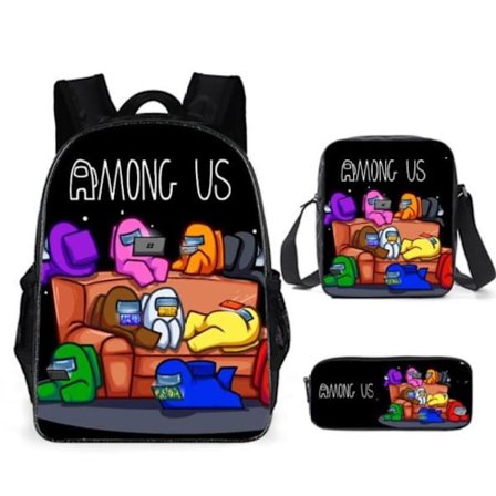 Among Us Skolväska Ryggsäck Ryggsäck+Axelremsväska+ Pennskrin V