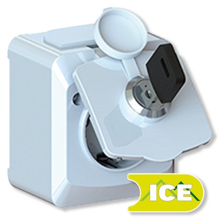 Etman Stikkontakt Påvegg M/J Enkel IP44 M/Lås