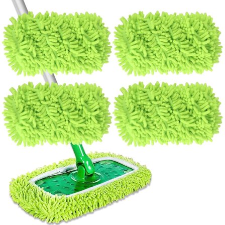 Stykker Mikrofibermoppekluter for Swiffer Sweeper Mopp Refill Dampmopp, Våtservietter Trekk Gjenbrukbare Vaskbare Moppeputer for Flisgulv-FS-