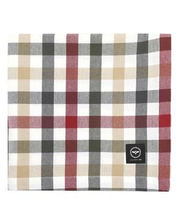 Duk Ruth rutig återvunnen Röd - 140x250 cm - Recycled by Wille