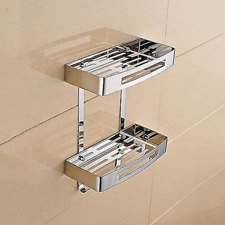 Vægmonteret firkantet brusestativ i rustfrit stål