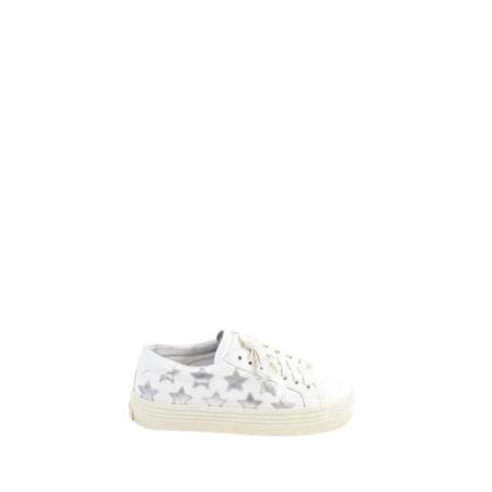 Saint Laurent Vintage Pre-owned Leather sneakers Hvid, Dame Vintage Sko, Størrelse: 39 EU