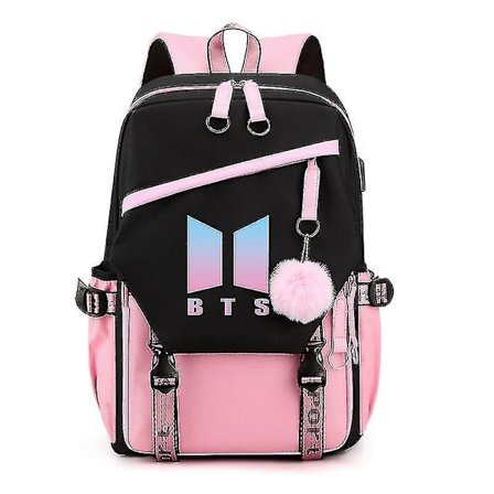 Bts Ungdomsgruppe Rygsæk Usb Opladning Rygsæk Stor Kapacitet Studerende Skole Taske_x