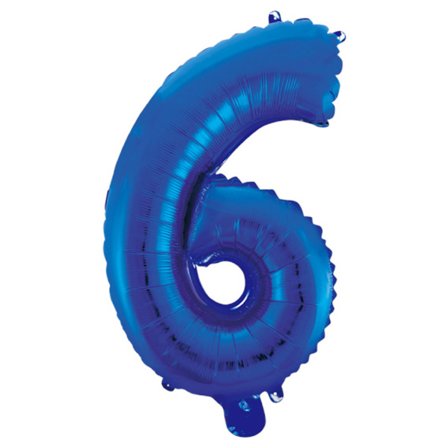 Luftballong tall 0-9 blå 41 cm Tallet 6