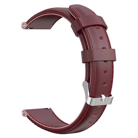 19mm Universal urrem i ægte læder - Rødvin