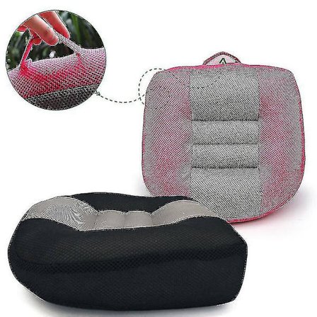 Svart Mycket Bekväm Bilbarnstol Sittdyna Med Handtag Andningsbart Mesh Höjd Boost Matta Sittdyna Lyftstol För Bil