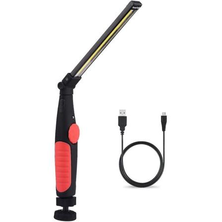 Genopladelig LED Arbejdslys med Magnet og USB Foldbar 360 Graders Rotation, Genopladelig LED Inspektionslys, Inspektionslys til Husholdningsarbejde