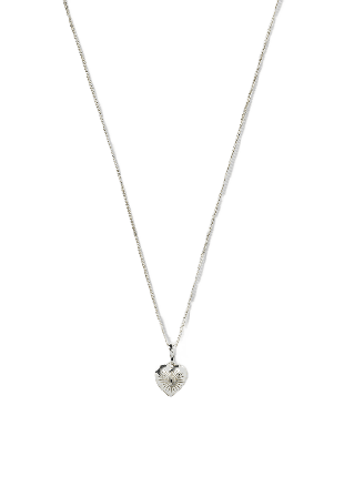 Syster P Sunburst Heart Necklace Silver Halsband Dam ONESIZE