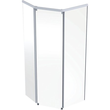 Contura Showerama 10-5 Duschvägg pentagonal, 100 x 100 x 200 cm Vit/klarglas, Badrum