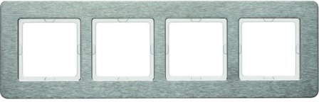 Hager 10246083 Täckram Q.7, för horisontellt montage 4-fack, Strömbrytare & vägguttag