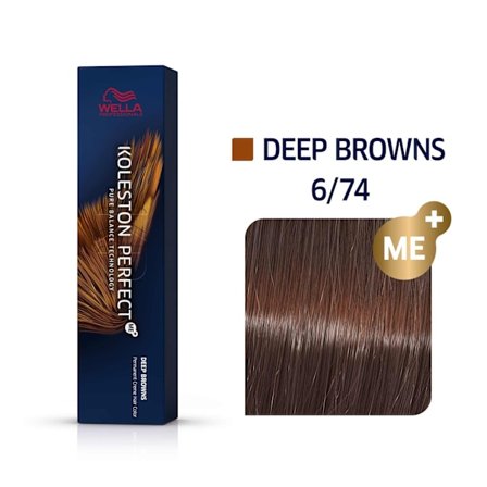 Wella Professionals, Koleston Perfect Me+, Permanent Hair Dye, 6/74 Deep Brown, 60 ml