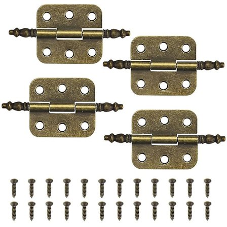 4 stk antikke hengsler Vintage skapdørhengsler 6 hull Vintage hengsler Folding dekorative hengsler Jern dørhengsler