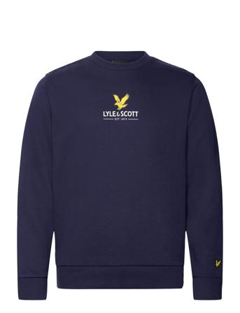 Eagle Logo Sweatshirt Sweat-shirt Genser Marineblå Lyle & Scott*Betinget Tilbud