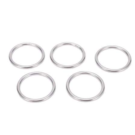 5 st 304 Rostfritt Stål Runda O-ringar Sömlösa Multifunktionella Svetsade Metall O-ringar för Marin Båtutrustning Yoga Ringar 4x35mm