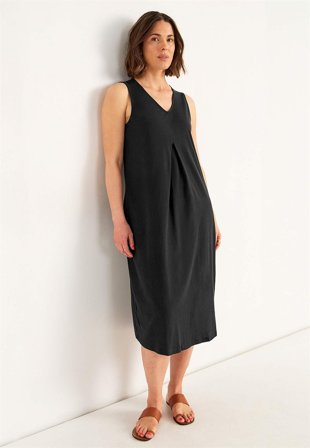 Cellbes of Sweden - Jerseykjole med lommer i sort til damer i størrelse 42/44