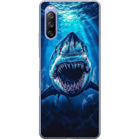 Kompatibelt Mobilskal till Sony Xperia 10 III Vithaj i mörker