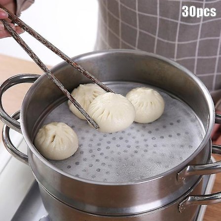 30 stk engangs anti-klebende dampkoker papir for dumplings, boller, kjøkkenverktøy