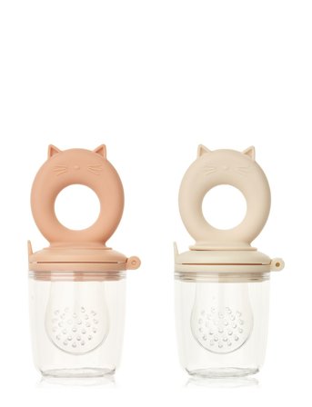 Liewood Miranda Cat Shape Food Feeder 2-Pack - Pink - ONE SIZE
