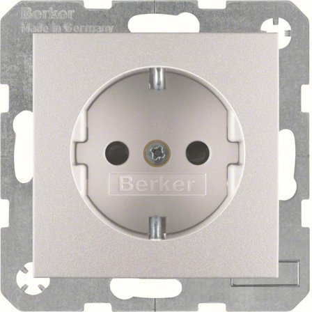 Hager 47231404 Stikkontakt 1-veis, 16 A Sølv, stikklemme, Strømbrytere & vegguttak