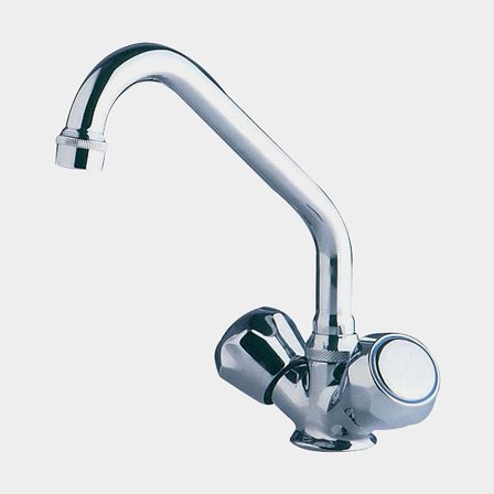 Twin-lever galley faucet Barka Monoro MG3100, with swivel spout, 3/8" G (BSP), chrome-plated brass
