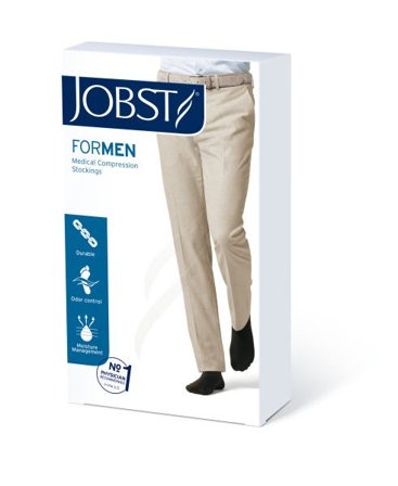 Jobst for Men klasse 2 lårstrømpe sort str M, 1 par