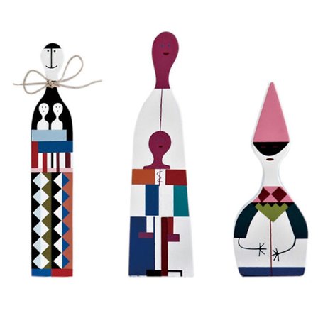 Moderne abstrakte trædukker malede familiehåndværksdekorationer babylegetøj hjem dekorativ model 3 stk._Kvalitetsgaver Som vist