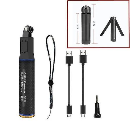 New 2 In1 Selfie Stick & Power Bank 5200mah Battery Hand Grip Tripod F