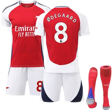 Arsenalin lasten kotipelipaita sukilla 2024-2025 Nro 8 Ødegaard No.8 20 No.8 20