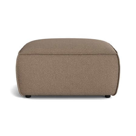 Aura Pouf Hocker in Loop Dunkelbeige, moderner Sitzpouf mit strukturiertem Stoffbezug, bequemer Polsterhocker für Wohnzimmer, Höhe 44,5cm