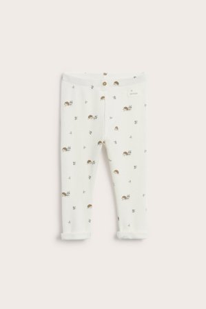 Newbie | Igelkottsmönstrade leggings | Offwhite