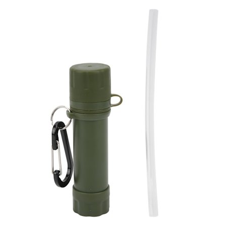 Utendørs vannfilter sugerør vannfiltreringssystem Mini vannrenser for nødsituasjoner CampingGrønn