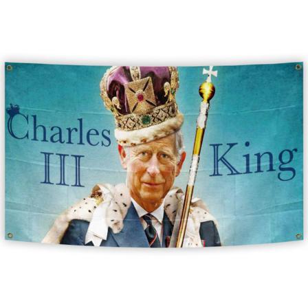 King Charles 111 Flagga Drottning Elizabeth Flaggor Stil 5 Stil 5