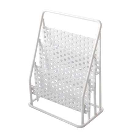 Mini Tidningsställ 1/12 Skala Dockhus Metall Tidningsställ Simulerad Bokhylla Docktillbehör för Barn Vit